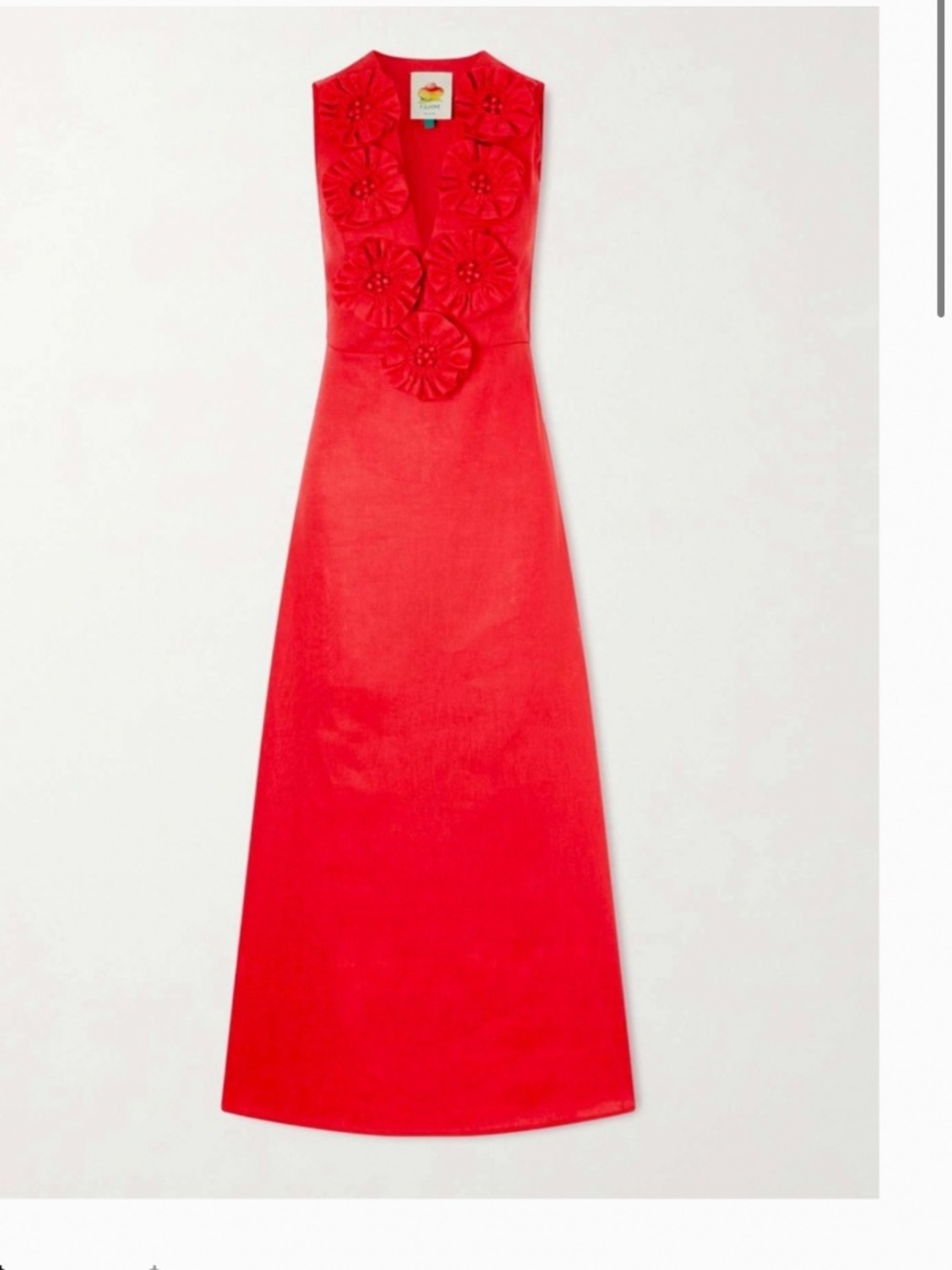 Red 3d Flower Maxi Dress - Picture 2 of 6